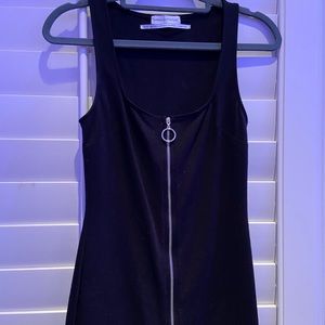 black body con zipup dress